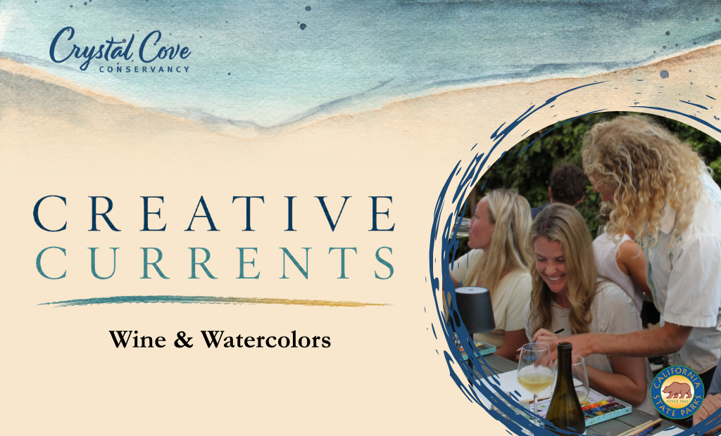 water colored waves and an art instructor during an outdoor class framed by paint lines